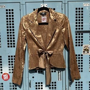 Y2K Golden Floral Glam Blazer
